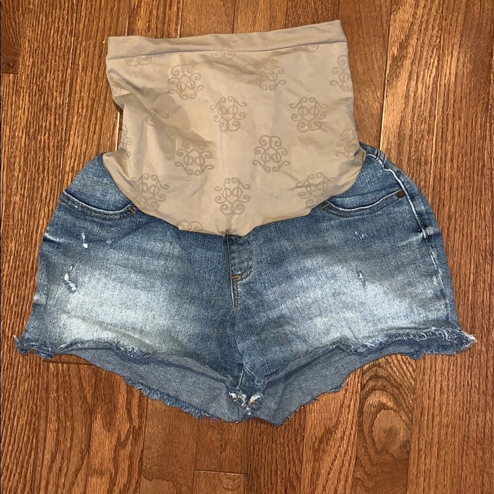 Jessica Simpson Distressed Maternity Shorts